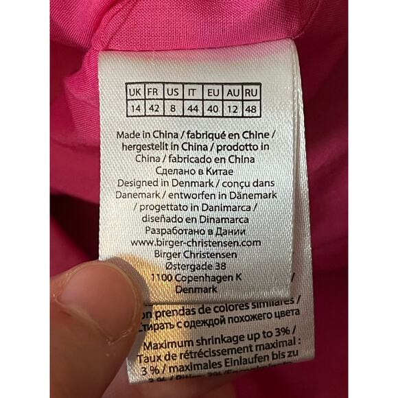 Rotate Dress Herlina Logo Embossed faux leather minidress pink size 8 - Picture 8 of 10